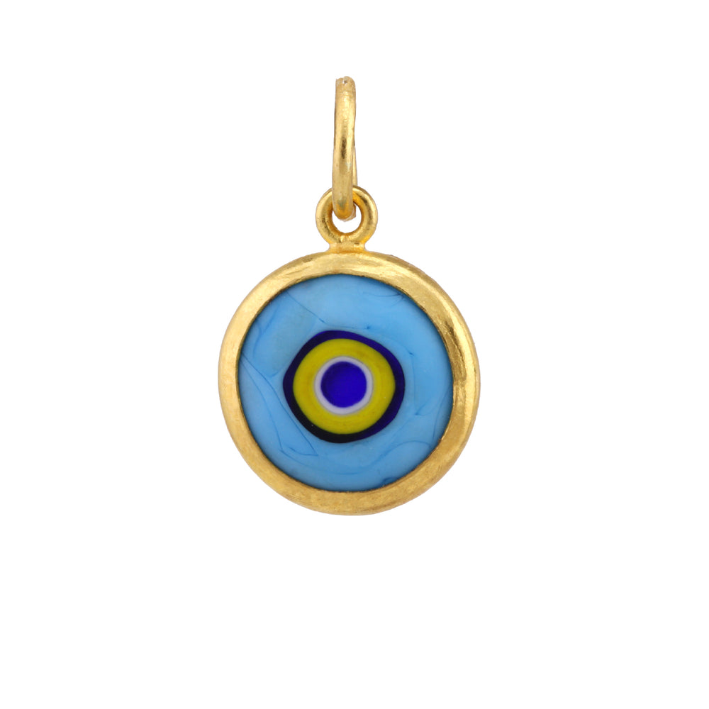 Front-facing view of Evil Eye Charm 15 by Prehistoric Works.