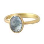 Pale Blue Umbra Sapphire Oval Ring