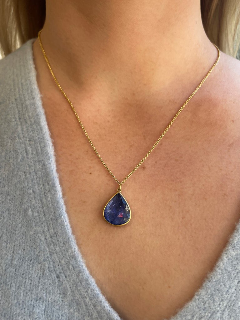 Tanzanite Tear Drop Necklace – Love & Luxe