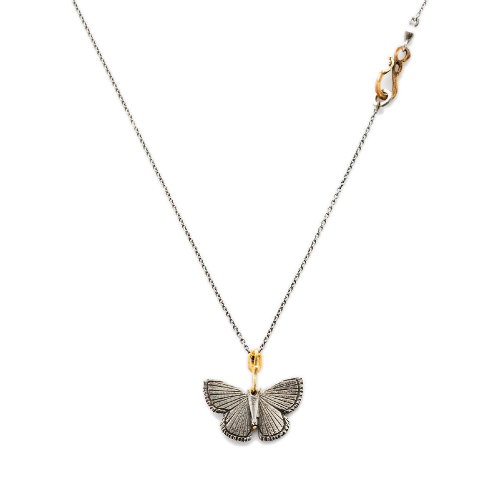 Detail view of Palos Verde Butterfly Necklace by James Banks