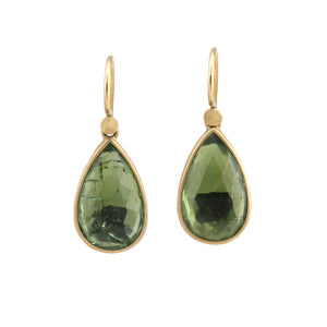 Front-facing view of Pale Green Tourmaline Drops by Lola Brooks