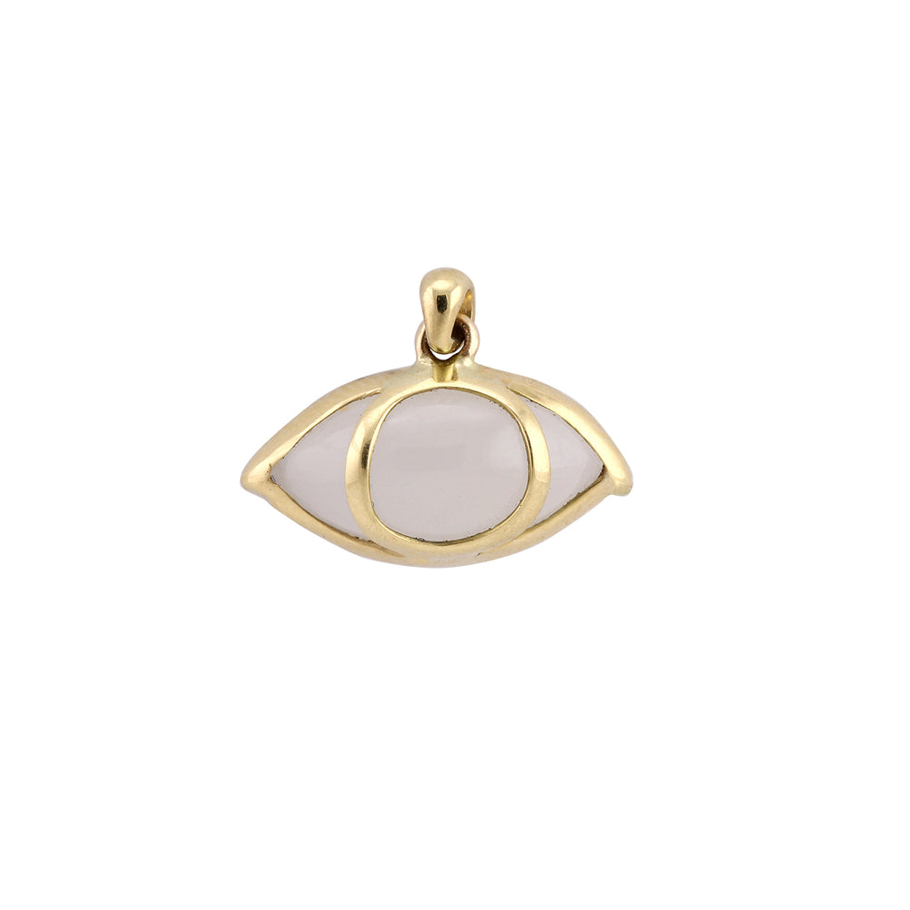 Front-facing view of Third Eye Charm with White Moonstone by Rachel Atherley