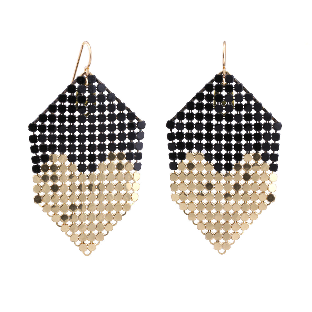 Front-facing viewof Heart of Gold Earrings by Maral Rapp