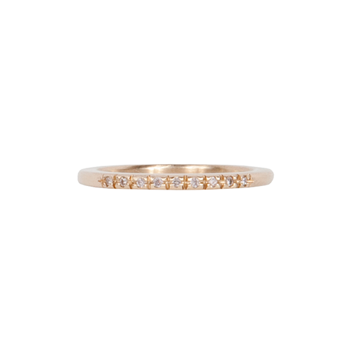 Front-facing view of Patala Ring with light brown diamonds by Dan-Yell.