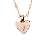Small Classic Heart Necklace - Rose