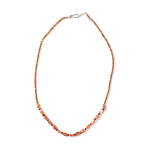 Top view of goldstone garnet Vacation Necklace by Betsy Barron Jewellery