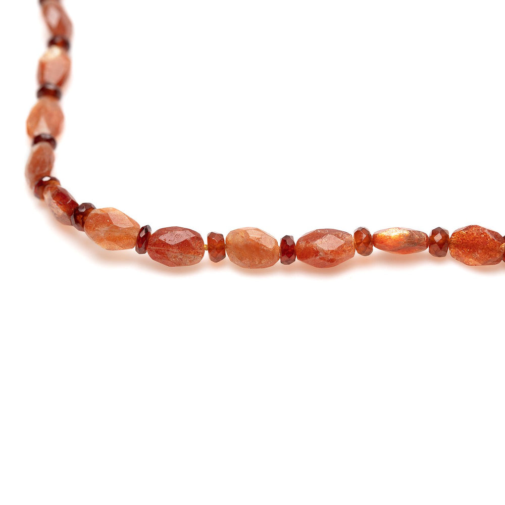 Detail view of goldstone garnet Vacation Necklace by Betsy Barron Jewellery