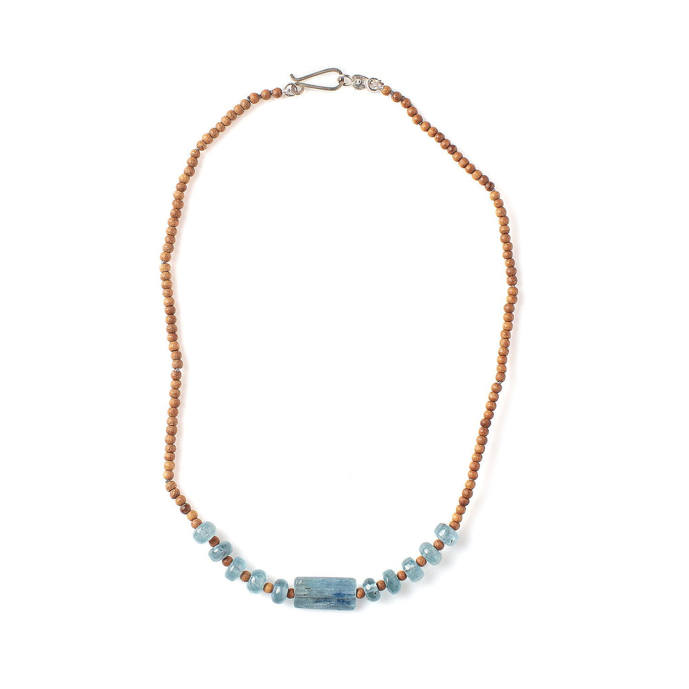 Top view of kyanite bead Vacation Necklace by Betsy Barron Jewellery