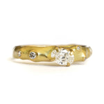 Elongated Oval Diamond Cluster Ring