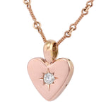 Small Classic Heart Necklace - Rose