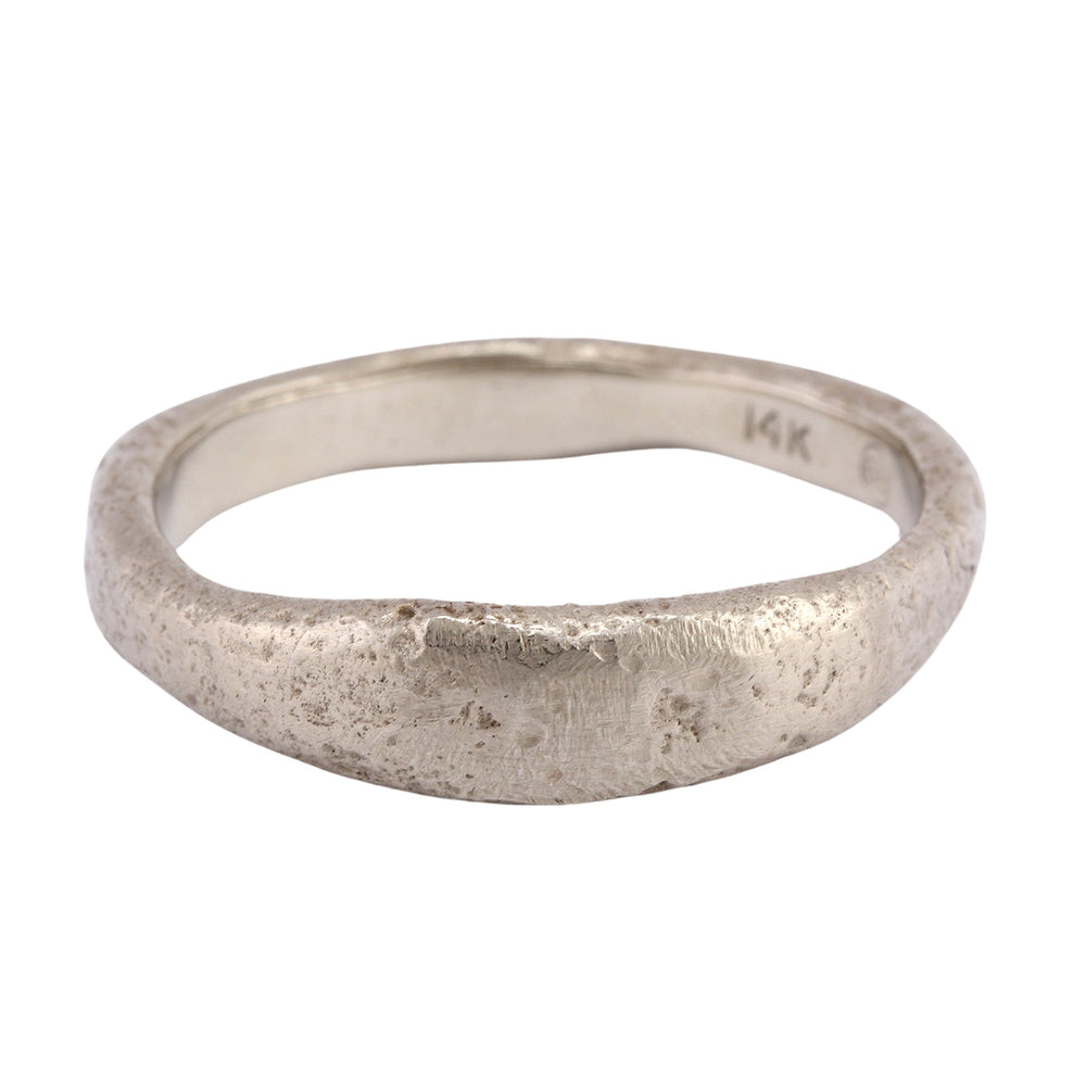 Narrow Molten Band in 14k white gold by Betsy Barron Jewellery