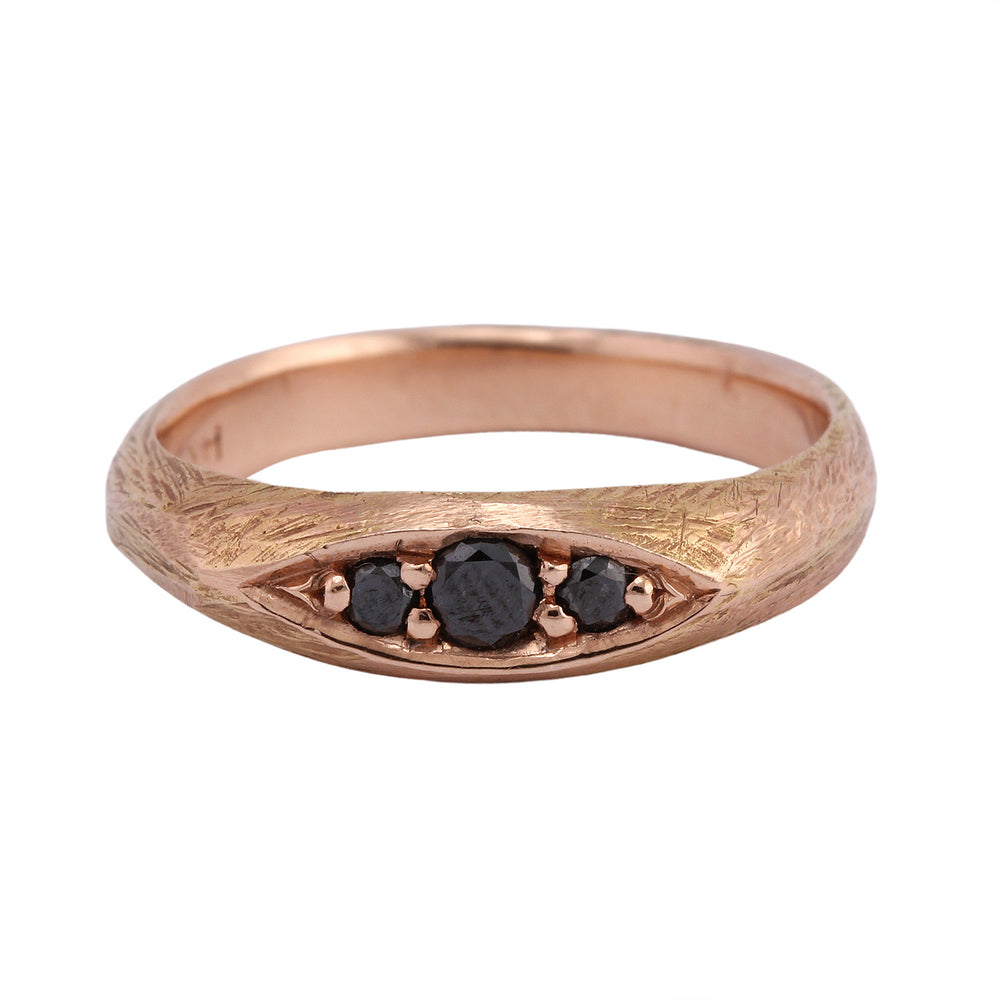 Remy Ring by Betsy Barron Jewellery in 14k rose gold with black diamonds