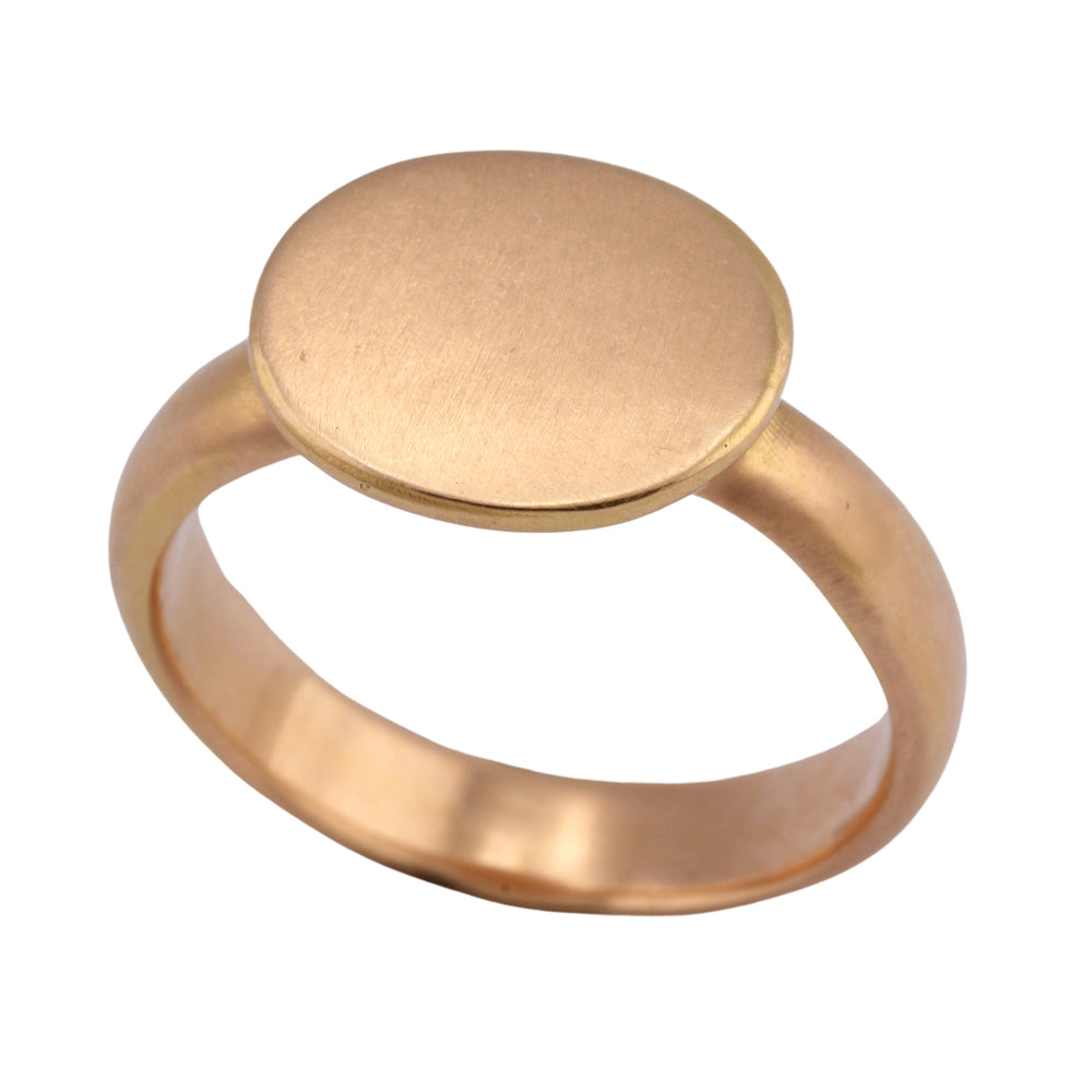 Angled view of Horizontal Oval Signet Ring - Rose by Betsy Barron Jewellery