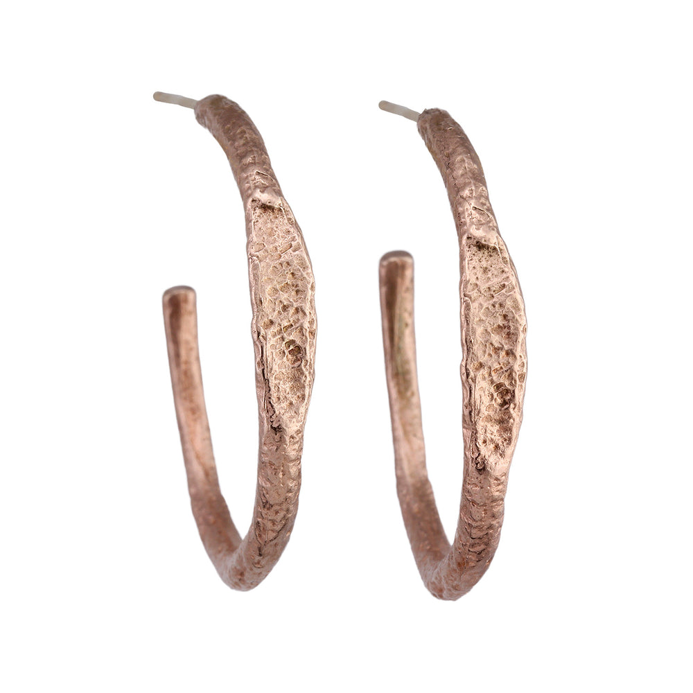 Front-facing view of Beth Hoops by Betsy Barron in 14k rose gold