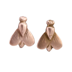 Petite Abeille earrings by Betsy Barron in 14k rose gold