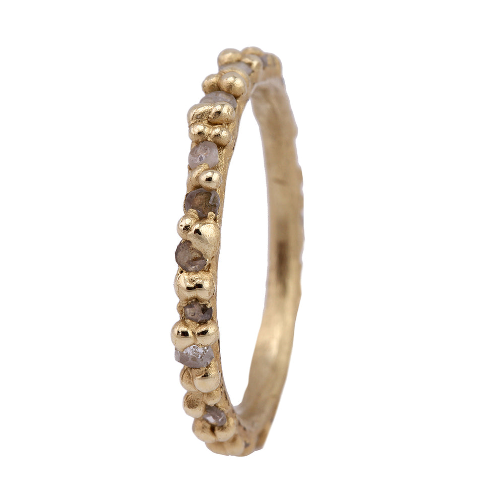Vertical view of Rose Cut Diamond Eternity Band by Ruth Tomlinson
