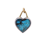 46 Gem Heart Charm - Turquoise