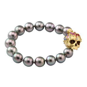 Angled view of Enchanted City Pearl Bracelet by Polly Wales