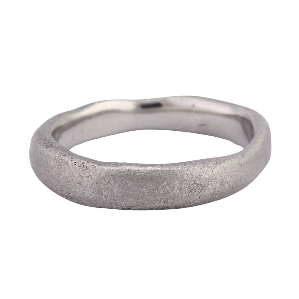 Narrow Molten Band in platinum by Betsy Barron Jewellery