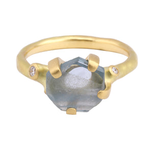 
            
                Load image into Gallery viewer, Front-facing view of Rough Luxe Montana Sapphire Ring by Johnny Ninos.
            
        