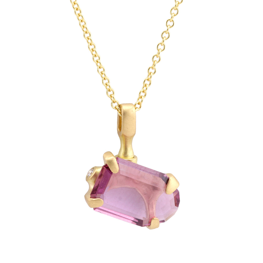 Detail view of Pink Sapphire Pendant by Johnny Ninos.