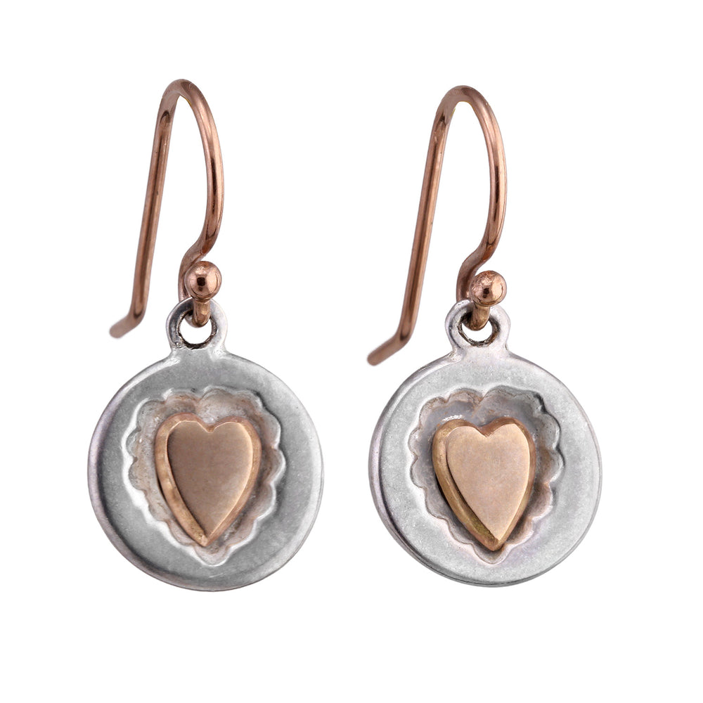 Cookie Cutter Heart Earrings - 14k Rose Gold