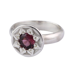 Angled view of ancient flower ring by Betsy Barron Jewellery