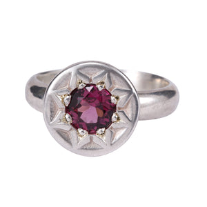 Angled view of ancient flower ring by Betsy Barron Jewellery