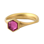 Pink Hexy Sapphire Ring