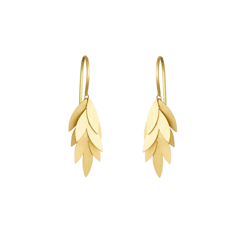 Small Golden Leaf Earrings