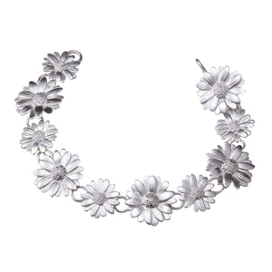 Front-facing view of SS Daisy Strand Bracelet by Elise Moran