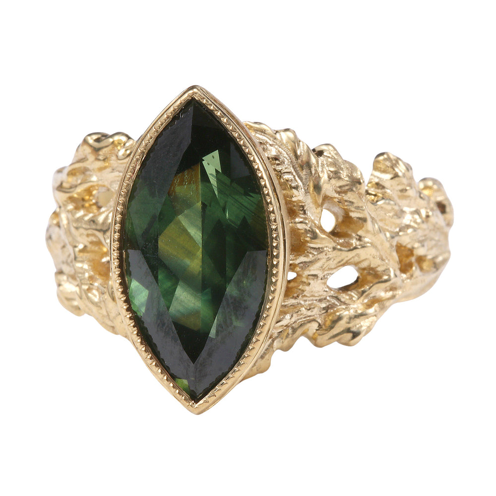 Australian Marquise Cut Green Sapphire Ring