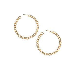 Side view of 18k Vermeil Chain Hoops by Amelia Toelke