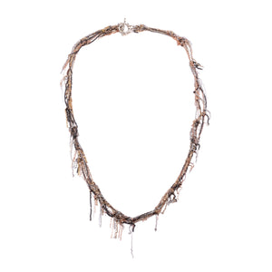 Front-facing view of Black Gold All Chains Necklace by Martin Bernstein