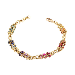 Top-down view of Rainbow Fontaine Bar Link Bracelet by Polly Wales