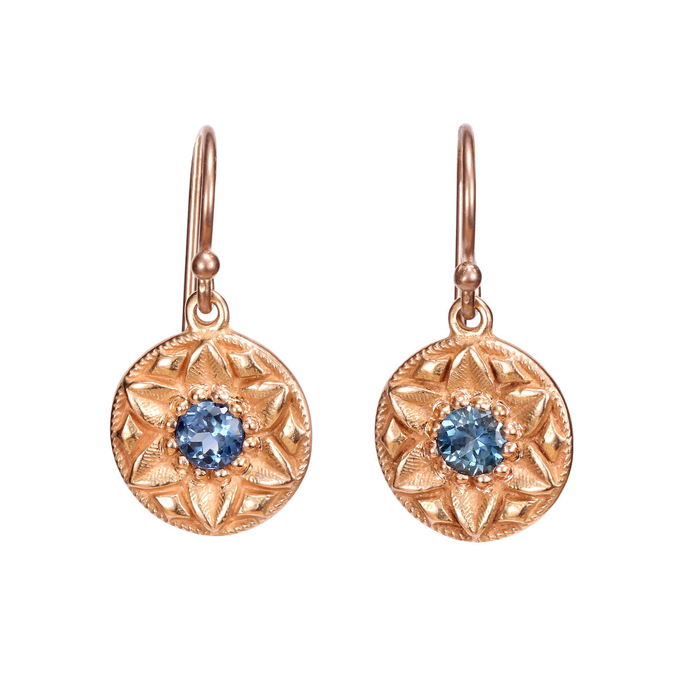 Front-facing view of Kai Earrings in rose gold  by Betsy Barron