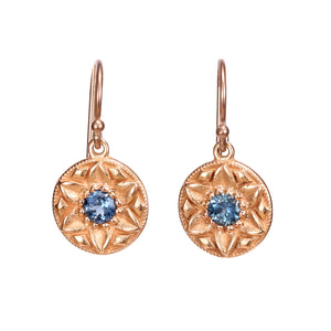Front-facing view of Kai Earrings in rose gold  by Betsy Barron