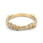 Half Round Band with Diamonds and Granules