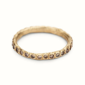 Front-facing view of Champagne Diamond Eternity Band by Ruth Tomlinson