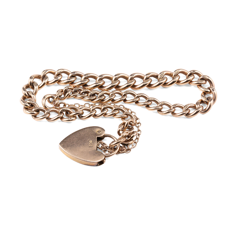 Close-up view of Antique Graduated Curb Link Bracelet