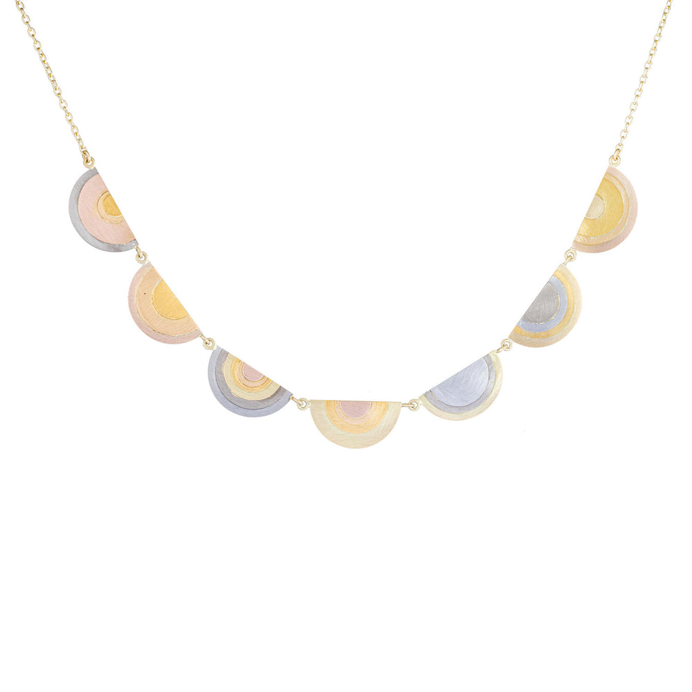 Rainbow Gold Sun Halos Necklace