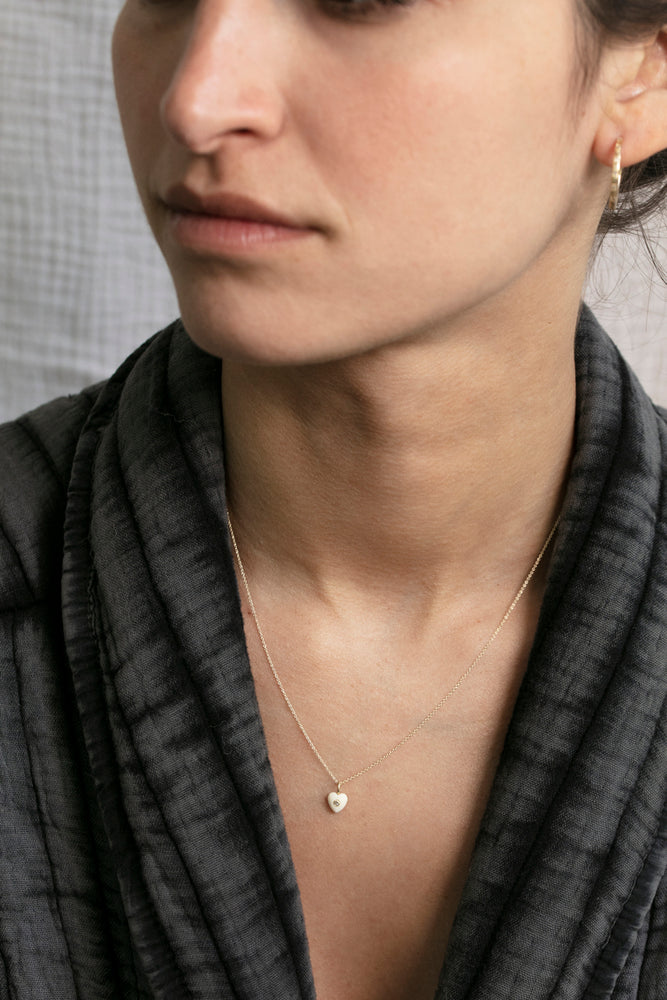 Model wearing Lulu Diamond Necklace by 5 Octobre.