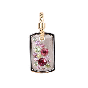 Front-facing view of Small Azalea Tag Pendant by Milers McNeel