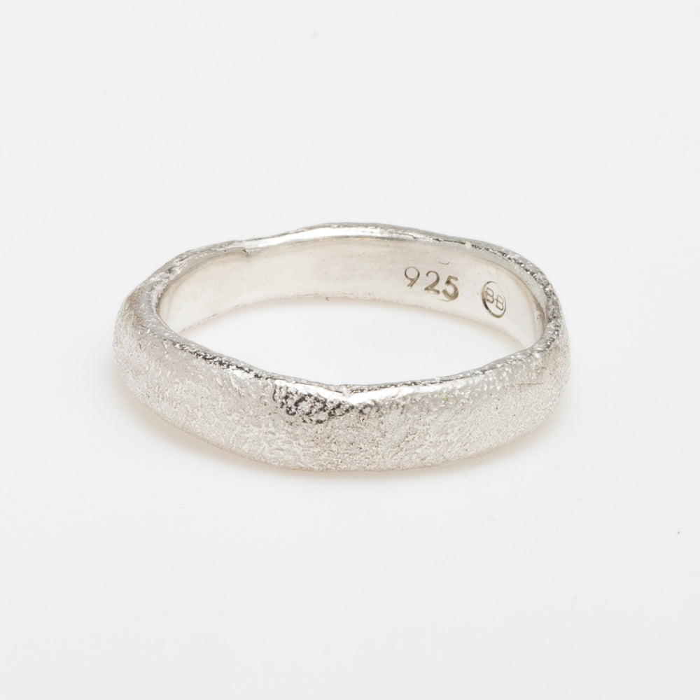 Narrow Molten Band in Sterling Silver by Betsy Barron Jewellery