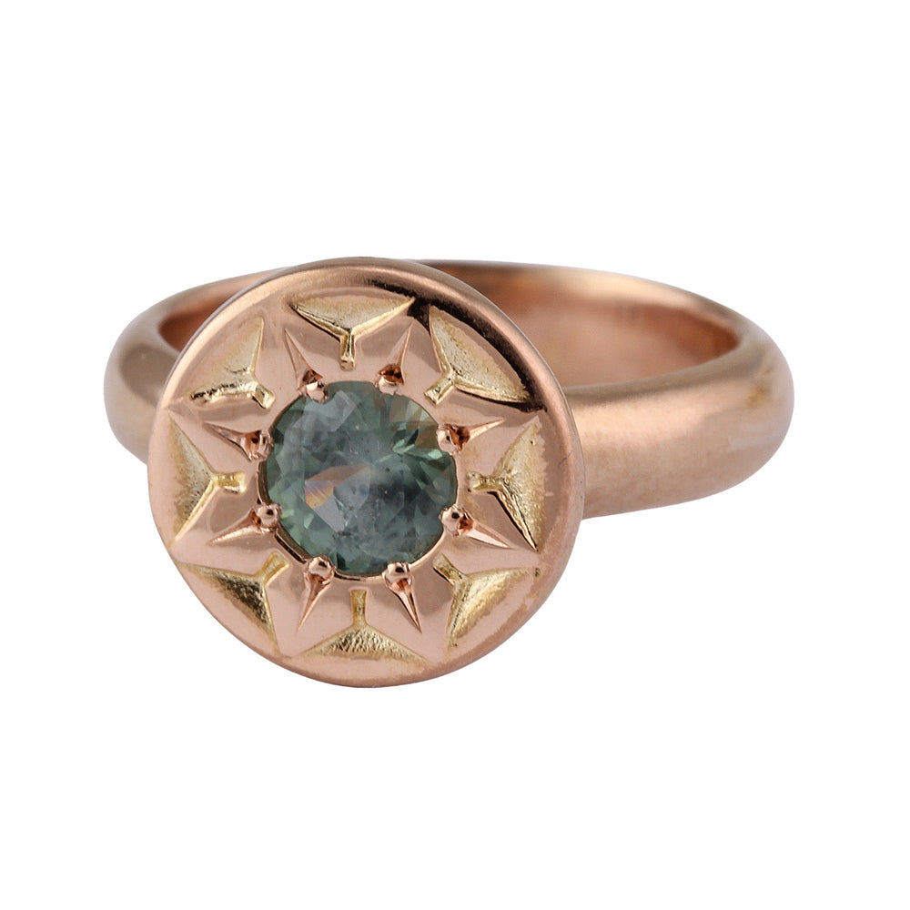 Angled view of ancient flower ring by Betsy Barron Jewellery