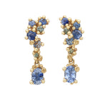 Asymmetric Sapphire Encrusted Drop Earrings