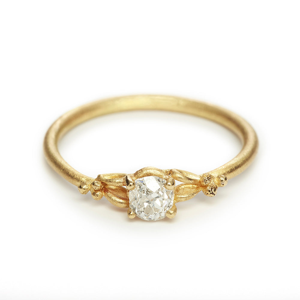 Solitaire Diamond Ring with Filigree Detail