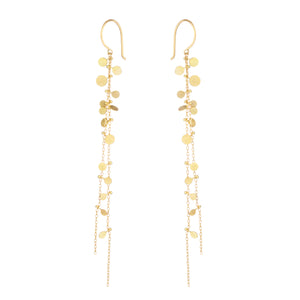 Forward-facing view of 18k Random Dots Earrings by Sia Taylor