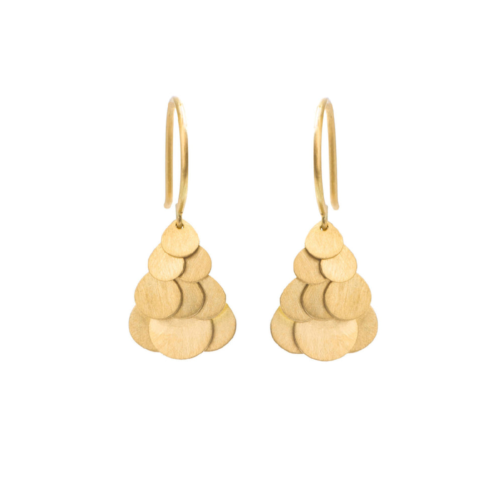 Tiny Golden Hummingbird Cluster Earrings