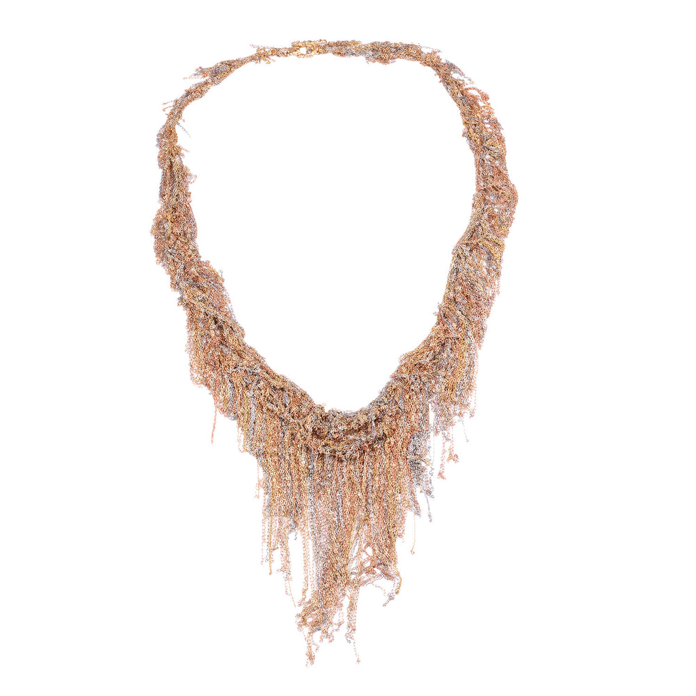 Woven and Fringy All Chains Necklace